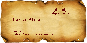 Luzsa Vince névjegykártya